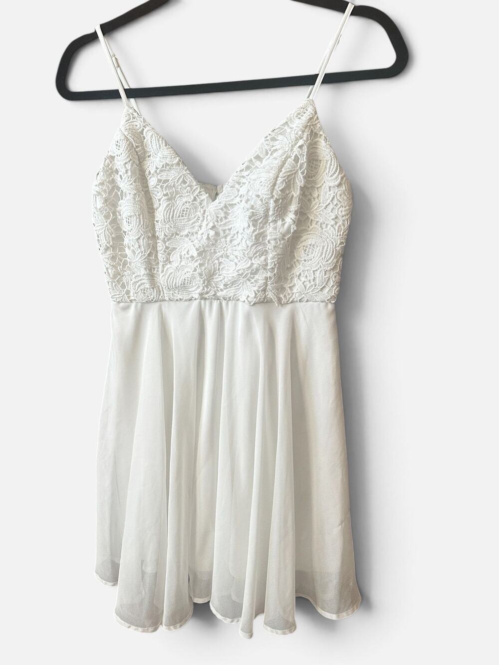 Lulus Sweet Emotions White Crochet Lace Skater Dress S